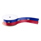 Haiti Flag Satijnen Lint (Spoel)