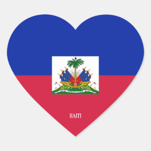 Haiti Flag Splendid Patriotic Hart Sticker