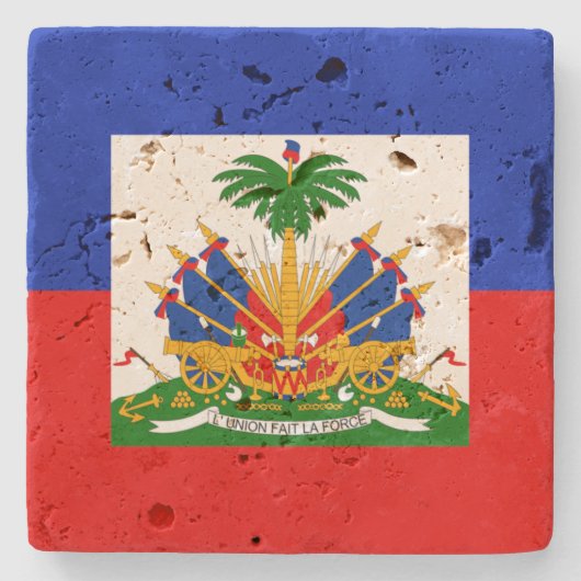 Haiti Flag Stone Onderzetter (Voorkant)