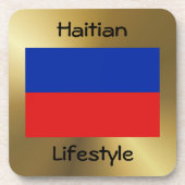 Haïti Flag+Text Onderzetter (Voorkant)