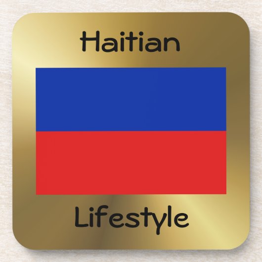 Haïti Flag+Text Onderzetter (Voorkant)