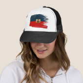Haiti Flag Trucker Hat Pet (In situ)