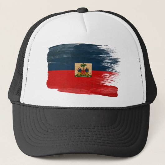 Haiti Flag Trucker Hat Pet (Voorkant)