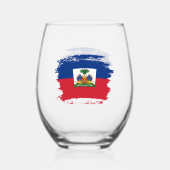 Haiti Flag Wijnglas Zonder Voet (Voorkant)