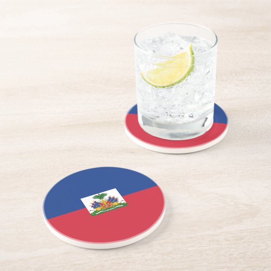 Haiti Flag Zandsteen Onderzetter (Zijkant)