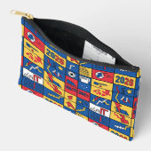 Haiti Football Pattern Zipper Bag Etui (Open)