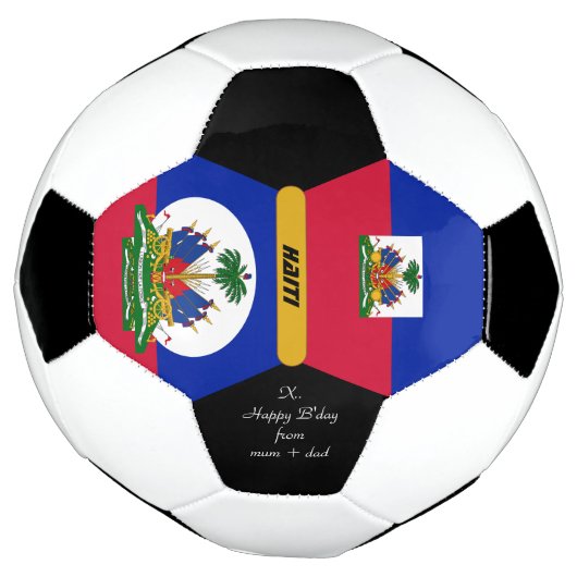 Haïti gepersonaliseerd, vlag, foto Voetbal (Gedraaid)