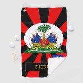 Haïti Golf & premium Haïtiaanse vlag / Patriots Golfhanddoek (Insitu)
