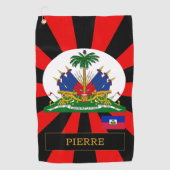 Haïti Golf & premium Haïtiaanse vlag / Patriots Golfhanddoek (Voorkant)