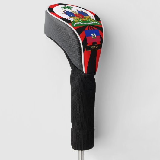 Haïti Golf & premium Haïtiaanse vlag / Patriots Golfheadcover (Schuin)