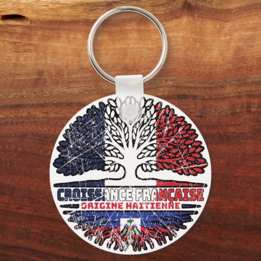 Haïti Haïti - Franse boomkorren vlag Sleutelhanger (Voorkant)