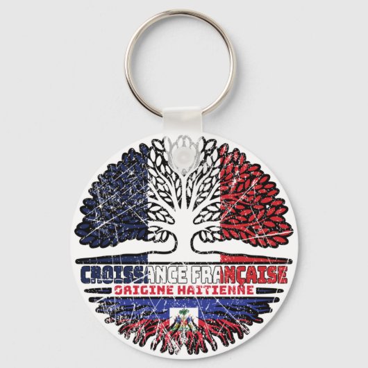 Haïti Haïti - Franse boomkorren vlag Sleutelhanger (Achterkant)
