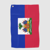 Haïti: Haïti: Haïti: Haïtiaanse vlag en golf, spor Golfhanddoek (Voorkant)