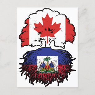 Haïti Haïtiaans Canadees Canada - vlag over boomst Briefkaart