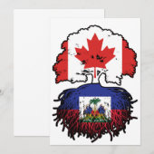 Haïti Haïtiaans Canadees Canada - vlag over boomst Kaart (Voorkant / Achterkant)