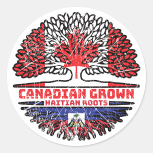 Haïti Haïtiaans Canadees Canada - vlag over boomst Ronde Sticker