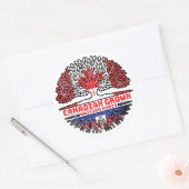 Haïti Haïtiaans Canadees Canada - vlag over boomst Ronde Sticker (Envelop)