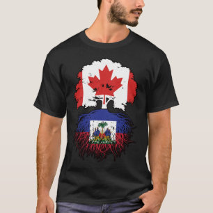 Haïti Haïtiaans Canadees Canada - vlag over boomst T-shirt