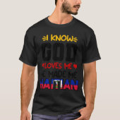 Haïti Haïtiaanse liefdesvlag trots Ayiti God hoort T-shirt (Voorkant)
