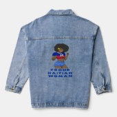 Haïti Haïtiaanse Vlag Dag Trotse Vrouw Ayiti Meisj Denim Jacket (Achterkant)