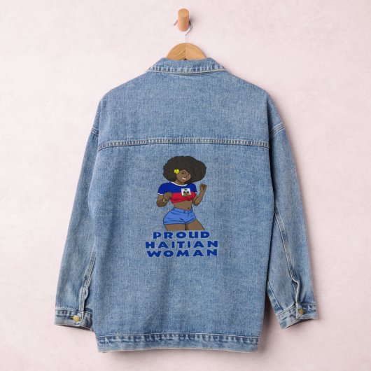 Haïti Haïtiaanse Vlag Dag Trotse Vrouw Ayiti Meisj Denim Jacket (Hangar)