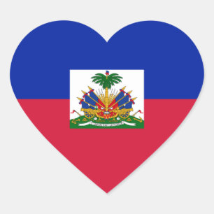Haïti - Haïtiaanse vlag Hart Sticker