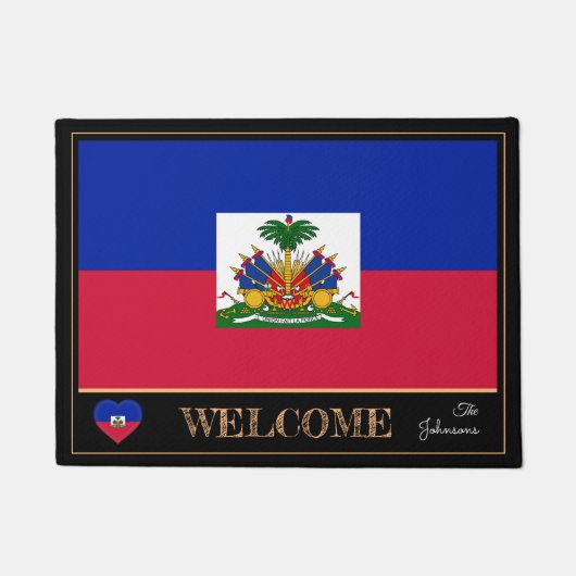 Haïti & Haïtiaanse vlag huis matten / sport Welkom (Voorkant)