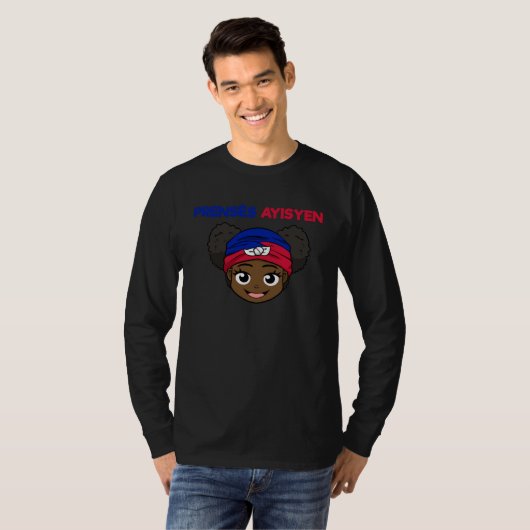 Haiti Haitian Flag Day Proud Woman Ayiti Girl Ayis T-shirt (Voorkant volledig)