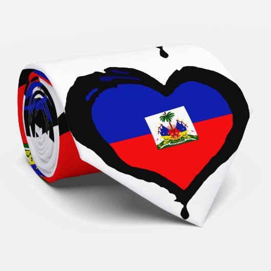 Haiti Heart Flag Stropdas (Opgerold)