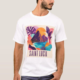 Haiti Hedendaagse Caribische Collage T-Shirt
