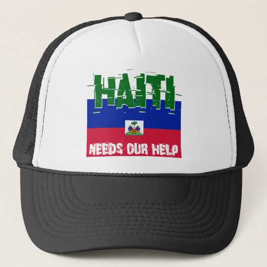 Haïti heeft onze hulp nodig trucker pet (Voorkant)