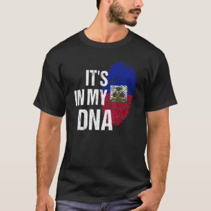 Haïti het is in mijn DNA-vingerafdruk Haïtiaanse v T-shirt