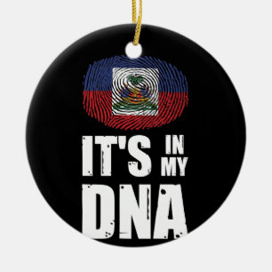 Haïti Het zit in mijn DNA Haïtiaanse Pride Fingerp Keramisch Ornament