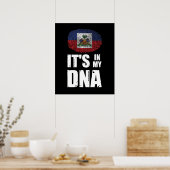 Haïti Het zit in mijn DNA Haïtiaanse Pride Fingerp Poster (Keuken)