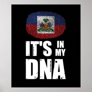Haïti Het zit in mijn DNA Haïtiaanse Pride Fingerp Poster