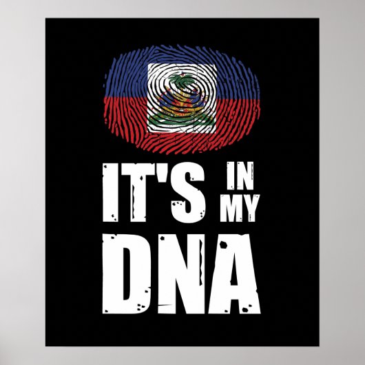 Haïti Het zit in mijn DNA Haïtiaanse Pride Fingerp Poster (Voorkant)