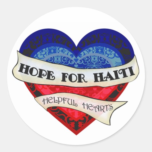 Haïti Hulp Valentijn Stickers (Voorkant)