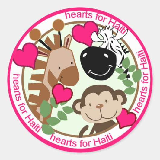 Haïti Hulp Valentijn Stickers (Voorkant)