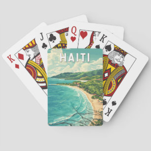 Haïti Illustratie Reis Kunst Vintage Pokerkaarten