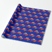 Haïti inpakpapier, blauw, Haïtiaanse vlag patriott Cadeaupapier (Uitgerold)