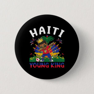 Haïti Jonge Koning Haïtiaanse Vlag Dag Melanine vo Ronde Button 5,7 Cm