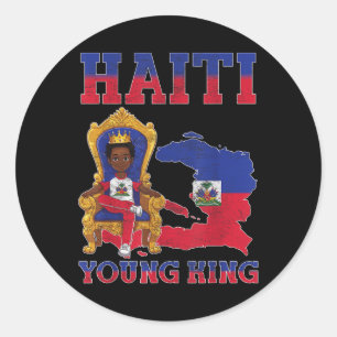 Haïti Jonge Koning Haïtiaanse Vlag Dag Melanine vo Ronde Sticker