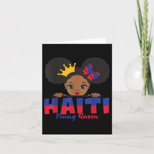 Haïti Jonge Koningin Haïtiaanse Vlag T-shirt voor  Kaart (Voorkant)