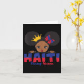Haïti Jonge Koningin Haïtiaanse Vlag T-shirt voor  Kaart (Gele Bloem)