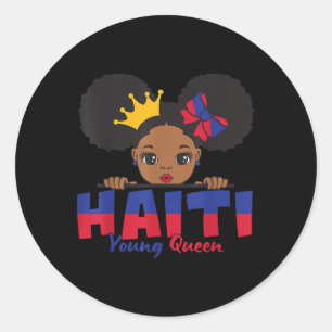 Haiti Jonge Koningin Haïtiaanse Vlag T-shirt Voor Ronde Sticker
