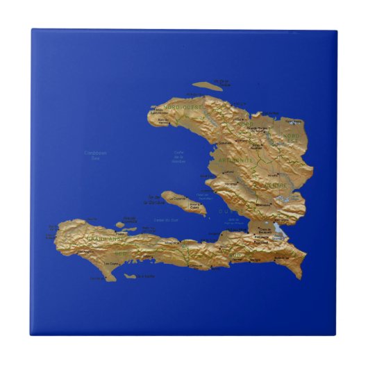 Haiti Kaart Tegels Tegeltje (Voorkant)