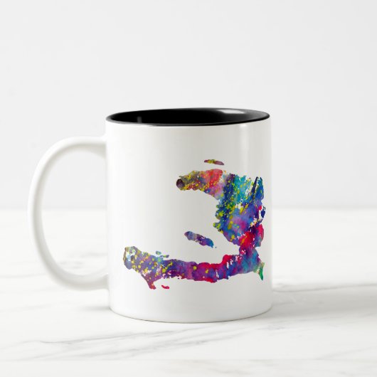 Haïti-kaart Tweekleurige Koffiemok (Links)