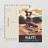 Haiti Marron inconnu statue Briefkaart (Voorkant / Achterkant)
