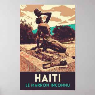 Haiti Marron inconnu statue Briefkaart Poster