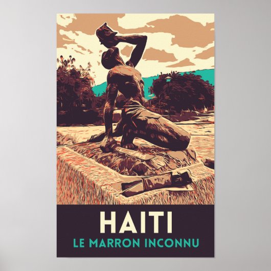 Haiti Marron inconnu statue Briefkaart Poster (Voorkant)